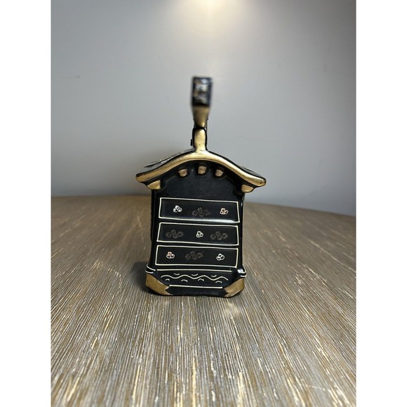 VTG Japanese Sake Decanter - Hand-Painted Moriage Porcelain - Palanquin Norimono - Picture 4 of 13